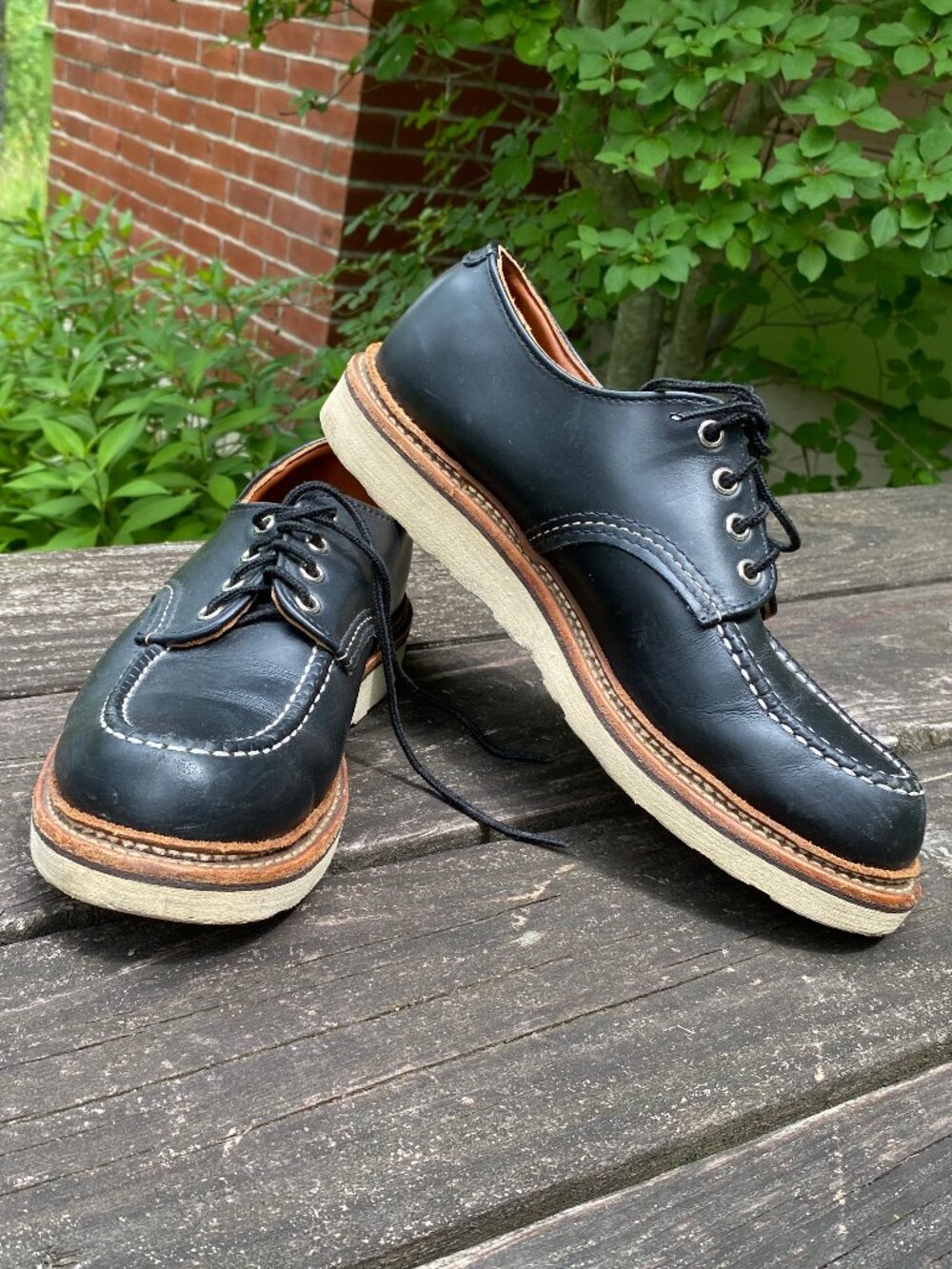 MENS Red Wing Black #8106 Lace up Moc Oxfords Made in USA Size 8D